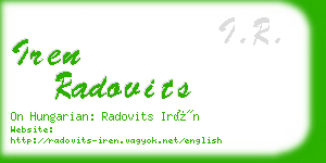 iren radovits business card